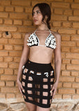 Salida falda cuadro liser corta Ref. 879